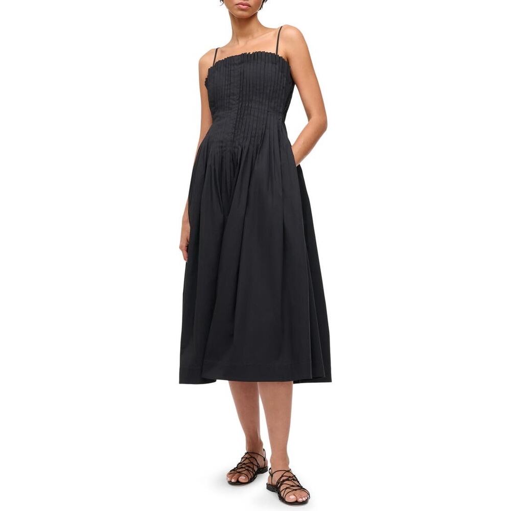 STAUD Black Strapless Midi Dress - Picture 3 of 12